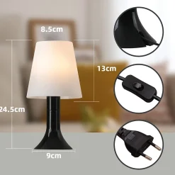 NETTLIFE Lampe de table de salon lampe de chevet avec câble lot de 2 petites lampes E14 lampes de table modernes