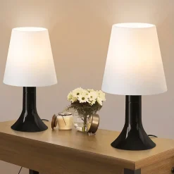 NETTLIFE Lampe de table de salon lampe de chevet avec câble lot de 2 petites lampes E14 lampes de table modernes