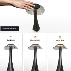 Nettlife Lampe de table LED rechargeable, USB, portable, intensité variable, ambiance, pour chambre