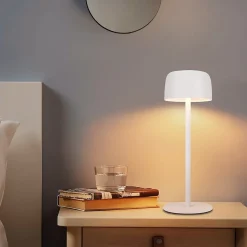 Nettlife lampe de table led sans fil, lampe de chevet à réglage continu avec batterie