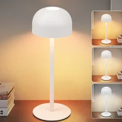 Nettlife lampe de table led sans fil : lampe de table tactile à intensité variable avec 3 températures de couleur usb