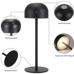 Nettlife lampe de table led sans fil : lampe de table tactile à intensité variable avec 3 températures de couleur usb