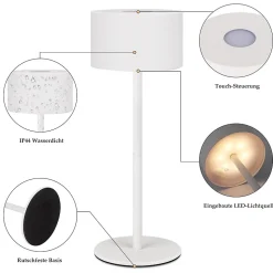 Nettlife lampe de table led sans fil, lot de 2 : lampe de table tactile à intensité variable avec 3 températures de couleur, usb
