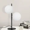 NETTLIFE Lampe de Table Lampe de Chevet Noire Salon E27 Design Moderne Verre Industriel Vintage Métal 2 Ampoules