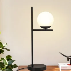NETTLIFE lampe de Table salon lampe de chevet E27 noir moderne verre Design Vintage rétro industriel lampe de Table avec 1.5M