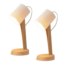 NETTLIFE Lampe de table salon lampe de chevet avec câble 37,4 cm lot de 2 petites lampes E14 lampes de table marron moderne