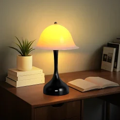 Nettlife Lampe de Table Sans Fil - Lampe Chevet LED Noire Tactile Dimmable, Rechargeable USB, Moderne pour Salon Chambre