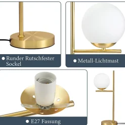 NETTLIFE lampe de table salon moderne de chevet - en verre blanc douille E27 industrielle avec interrupteur pour chambre bureau