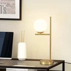 NETTLIFE lampe de table salon moderne de chevet - en verre blanc douille E27 industrielle avec interrupteur pour chambre bureau