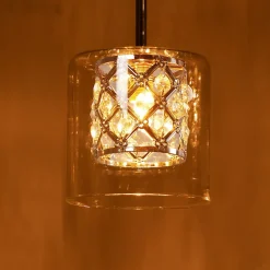 NETTLIFE Lampe Suspendue Pour Salle à Manger En Verre G9 Cristal Moderne à Hauteur Réglable