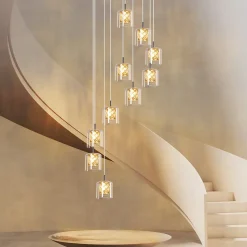 NETTLIFE Lampe Suspendue Pour Salle à Manger En Verre G9 Cristal Moderne à Hauteur Réglable