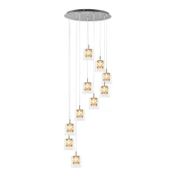 NETTLIFE Lampe Suspendue Pour Salle à Manger En Verre G9 Cristal Moderne à Hauteur Réglable