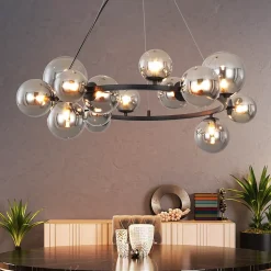 NETTLIFE Lampe suspendue table à manger lampe suspendue salon - lampe suspendue 14 ampoules G9