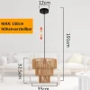 NETTLIFE Lampe suspendue table à manger suspension salon suspension bohème en rotin 35cm suspendue 1 ampoule