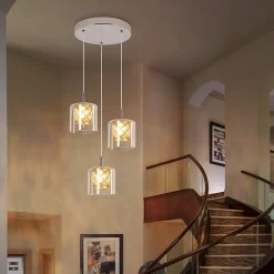 NETTLIFE Lampe Suspendue Pour Salle à Manger En Verre G9 Cristal Moderne à Hauteur Réglable