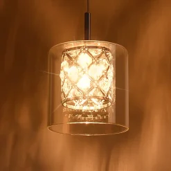 NETTLIFE Lampe Suspendue Pour Salle à Manger En Verre G9 Cristal Moderne à Hauteur Réglable