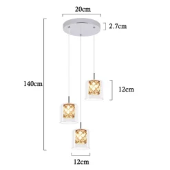 NETTLIFE Lampe Suspendue Pour Salle à Manger En Verre G9 Cristal Moderne à Hauteur Réglable