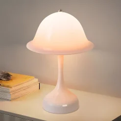 Nettlife Lampe Table Sans Fil LED Blanche - Chevet Tactile Dimmable 3 Couleurs, USB Rechargeable, Moderne Salon Chambre