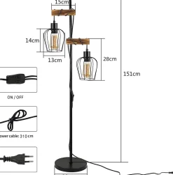 NETTLIFE LED applique intérieure 5W, noir, blanc chaud 3000K, réglable