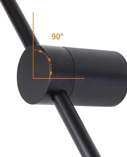 NETTLIFE LED Applique murale intérieure - 100CM noir 8W lampe de salon pivotante minimaliste lampe de nuit blanc chaud 3000K