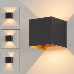 NETTLIFE LED Applique Noire - Extérieur Intérieure Lampe Murale 5W , double faisceau réglable étanche IP65 230V 3000K