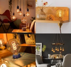 NETTLIFE LED Edison ampoule rétro boule ampoule 4W G80 lampes globe décoratives blanc chaud 2200K LED