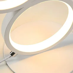 NETTLIFE LED lampe de table dimmable lampe de chevet tactile design moderne anneau en métal blanc aluminium étude