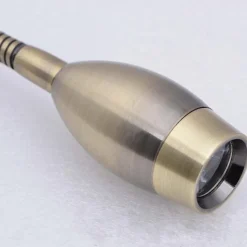 NETTLIFE LED liseuse murale lampe de lecture lit montage mural 2 lampes de lit col de cygne bronze 3W 3000K en cuivre 360