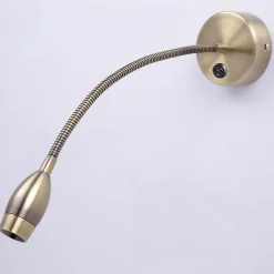 NETTLIFE LED liseuse murale lampe de lecture lit montage mural 2 lampes de lit col de cygne bronze 3W 3000K en cuivre 360