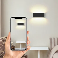 NETTLIFE LED Lot de 2 appliques Eclairage mural noir 5W 3000K