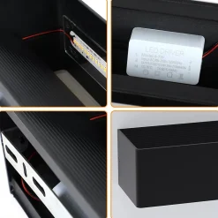 NETTLIFE LED Lot de 2 appliques Eclairage mural noir 5W 3000K