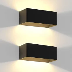 NETTLIFE LED Lot de 2 appliques Eclairage mural noir 5W 3000K