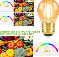 NETTLIFE Lot de 6 ampoule E27 LED Filament : G45 Vintage ampoule Edison Retro ampoule blanc chaud 2700K Bulbs 4W