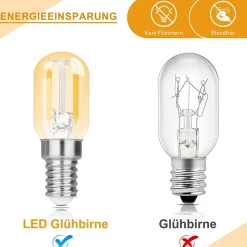 NETTLIFE Lot de 2 ampoules LED E14 T22 vintage 2 W rétro 2700 K Blanc chaud Lampe à économie d'énergie Douille E14 non variable