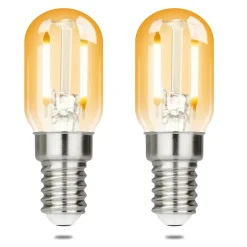 NETTLIFE Lot de 2 ampoules LED E14 T22 vintage 2 W rétro 2700 K Blanc chaud Lampe à économie d'énergie Douille E14 non variable