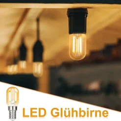 NETTLIFE Lot de 2 ampoules LED E14 T22 vintage 2 W rétro 2700 K Blanc chaud Lampe à économie d'énergie Douille E14 non variable