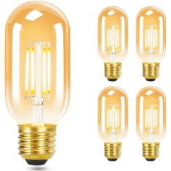 NETTLIFE Lot de 4 ampoules LED E27 blanc chaud vintage T45 4W 2700K style Edison économie d'énergie ampoules en verre