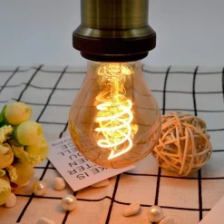 NETTLIFE Lot de 3 ampoules LED E27 blanc chaud A60 filament 2200K Edison, ampoules rétro 4W décoratives vintage