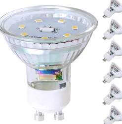 NETTLIFE Lot de 6 ampoules LED GU10 Blanc neutre 5 W remplace une ampoule 50 W 4000 K économie d'énergie non dimmable