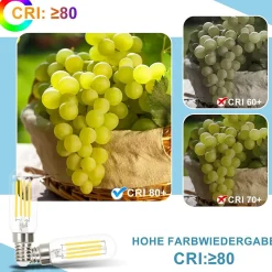 NETTLIFE Lot de 4 ampoules LED E14 blanc froid vintage : ampoules T25 4 W 6000 K à économie d'énergie