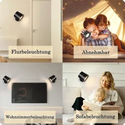 NETTLIFE Lot de 2 Applique Murale Intérieur Cage en Métal, Dimmable Moderne 360 orientable Plafonnier en Métal Design Noir