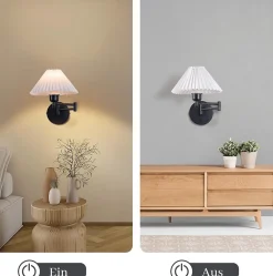 NETTLIFE Lot de 2 appliques vintage E27, rétro, orientable, max 40W, blanc