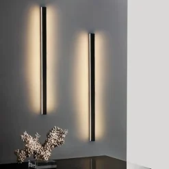 NETTLIFE Lot de 2 appliques murales d'intérieur à LED Moderne 60CM 21W Couloir Haut Bas Noir