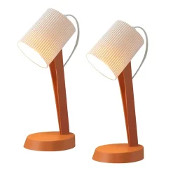 Nettlife Lot de 2 lampes de table oranges E14 modernes, câble intégral, pour salon