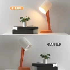 Nettlife Lot de 2 lampes de table oranges E14 modernes, câble intégral, pour salon