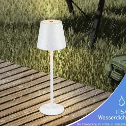 Nettlife Lot de 2 lampes de chevet LED RGB, 2600mAh, rechargeable, tactile, dimmable, blanc, USB