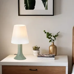 Nettlife Lot de 2 lampes de table vertes E14 modernes, câble intégral, pour salon