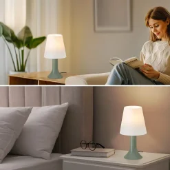 Nettlife Lot de 2 lampes de table vertes E14 modernes, câble intégral, pour salon