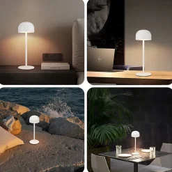 Nettlife lot de 2 lampes de table led sans fil : lampe de table tactile à intensité variable avec 3 températures de couleur