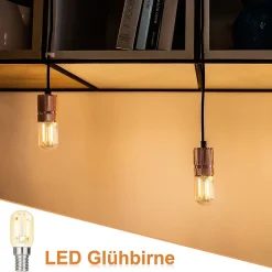 NETTLIFE Lot de 4 lampes LED E14 blanc chaud lampes vintage T22 rétro Edison 2 W 2700 K adaptées aux supports de lampe